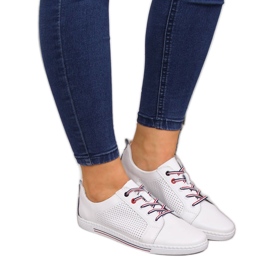 Læder damesko Filippo hvide sneakers
