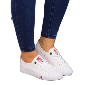 Low-top hvide tekstilsneakers Big Star FF274087