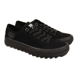 Sorte lave sneakers i tekstil Big Star FF274248