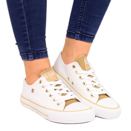 Lav-top hvide tekstilsneakers Big Star HH274458