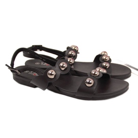 S.Barski Sorte damesandaler med nitter fra S. Barski