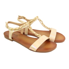 S.Barski Damesandaler med en kæde holo beige S. Bararski