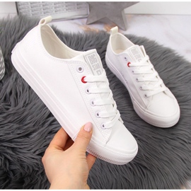 Lav-top hvide øko-læder sneakers Big Star JJ274007