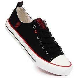 Sorte lave sneakers i tekstil Big Star JJ274122