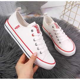 Lav-top hvide øko-læder sneakers Big Star JJ274130