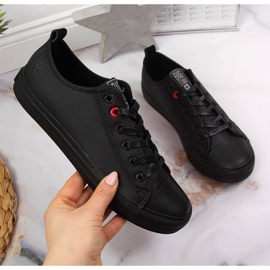 Lav-top øko-læder sneakers helt sorte Big Star JJ274006