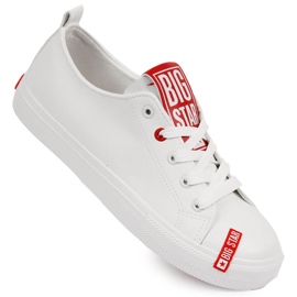Lav-top hvide øko-læder sneakers Big Star JJ274165