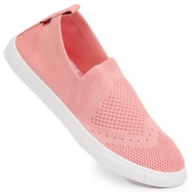 Slip-on sneakers til kvinder lyserøde Big Star FF274A606