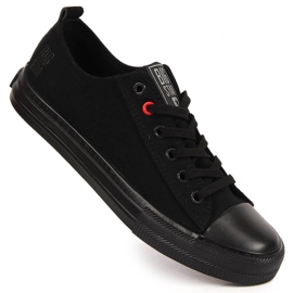 Lave sneakers i tekstil helt sorte Big Star JJ274003