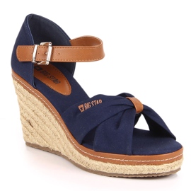 Sandaler espadriller på kiler marineblå Big Star JJ274938 marine blå