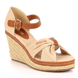 Sandaler espadriller på en beige kile Big Star JJ274939