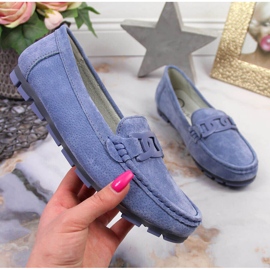 Dame loafers i blå læder Filippo