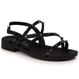 Sorte sandaler til kvinder med nitter Potocki