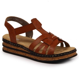 Brune Rieker 62918-22 brune kilesandaler til kvinder