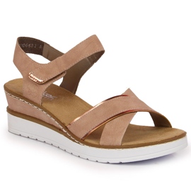 Damesandaler pudderrosa Rieker V38G9-31 lyserød