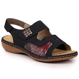 Rieker 65989-14 marineblå velcro-sandaler