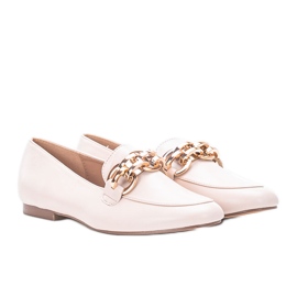 Beige loafers med Segarra-kæde