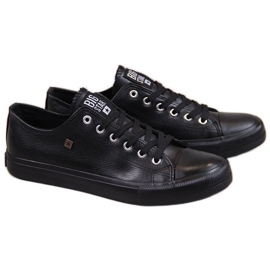 Herre sneakers i sort øko læder Big Star V174345