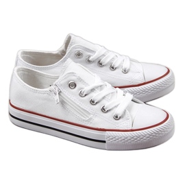 News Lave børnesneakers med lynlås, hvid NYHED