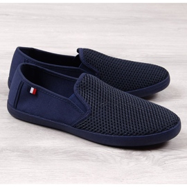 Atletico marineblå gennembrudte sneakers til mænd marine blå