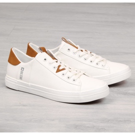 Hvide sneakers i øko-læder med lav top til mænd Big Star GG174025