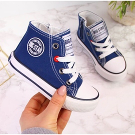 Børnesneakers med ankel, marineblå Big Star HH374085 marine blå