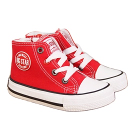 Børnesneakers med lynlås rød Big Star HH374086
