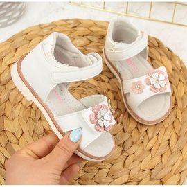American Club hvide velcro-sandaler til piger