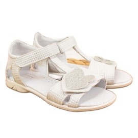 Hvide sandaler til piger med velcro Kornecki 6331
