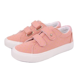 Pigesneakers med velcro-lyserøde stjerner Atletico