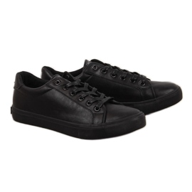 Mænds low-top sorte øko lædersneakers Big Star II174029