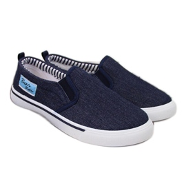 Atletico marineblå slip-on sneakers til mænd marine blå