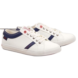 Mænds low-top øko læder hvide sneakers Cross Jeans II1R4005C