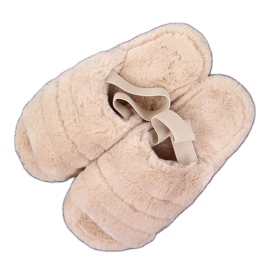 Beige pels hjemmesko til kvinder Seastar