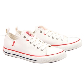 Mænds low-top hvide øko-læder sneakers Big Star JJ174069