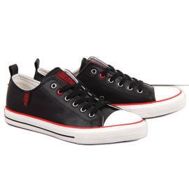 Mænds low-top sorte øko-læder sneakers Big Star JJ174068