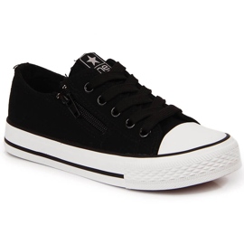 Sorte NEWS børnesneakers med lynlås
