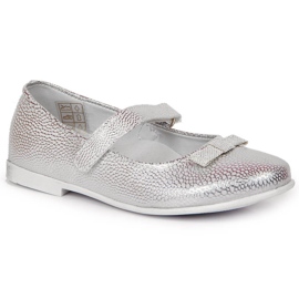 Nadverpigers ballerinaer med velcro sølv Kornecki 6493