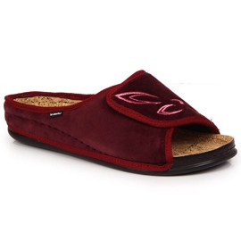 Burgundy Inblu, velcro, hjemmesko til kvinder rød