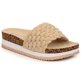 Kvinders beige platform hjemmesko Potocki