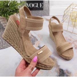 Sandaler espadriller på en beige kile Big Star JJ274978