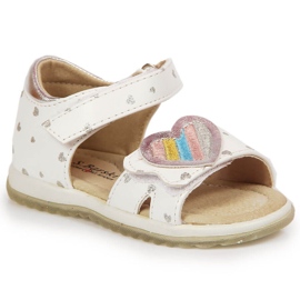 S.Barski Hvide sandaler til piger med velcro S. Barski