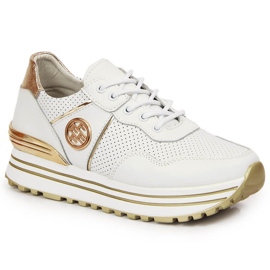 Sneakers i læder til kvinder på den hvide Filippo platform