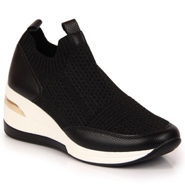 Sorte wedge sneakers til kvinder Artiker