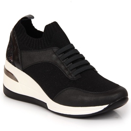 Kvinders sorte kilesko, slip on sorte Artiker