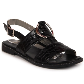 Jezzi sorte sandaler til kvinder