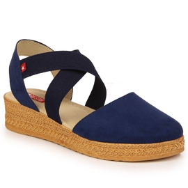 Big Star Dame marineblå sandaler med elastik JJ276037 marine blå