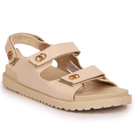 S.Barski Damesandaler med velcro beige S. Barski
