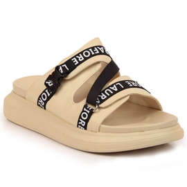 Beige Laura La.Fi platform hjemmesko