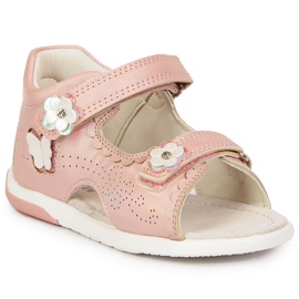 Pigesandaler med velcro lys pink American Club lyserød